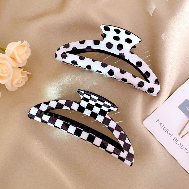 Fashion Checkerboard Houndstooth Hair Claw Clip