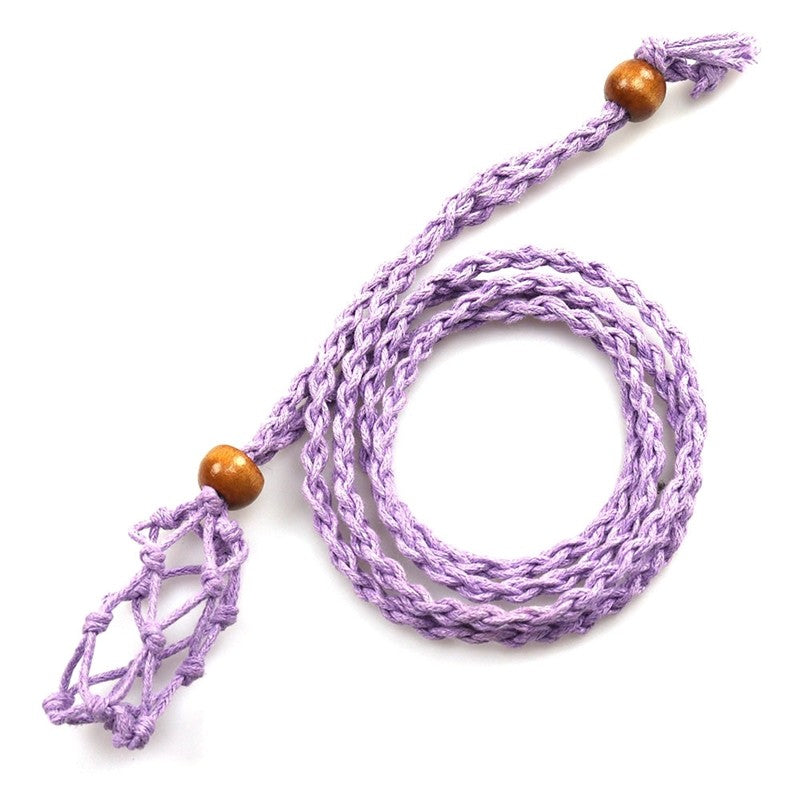 Adjustable Braided Wax Cord Pendant Necklace