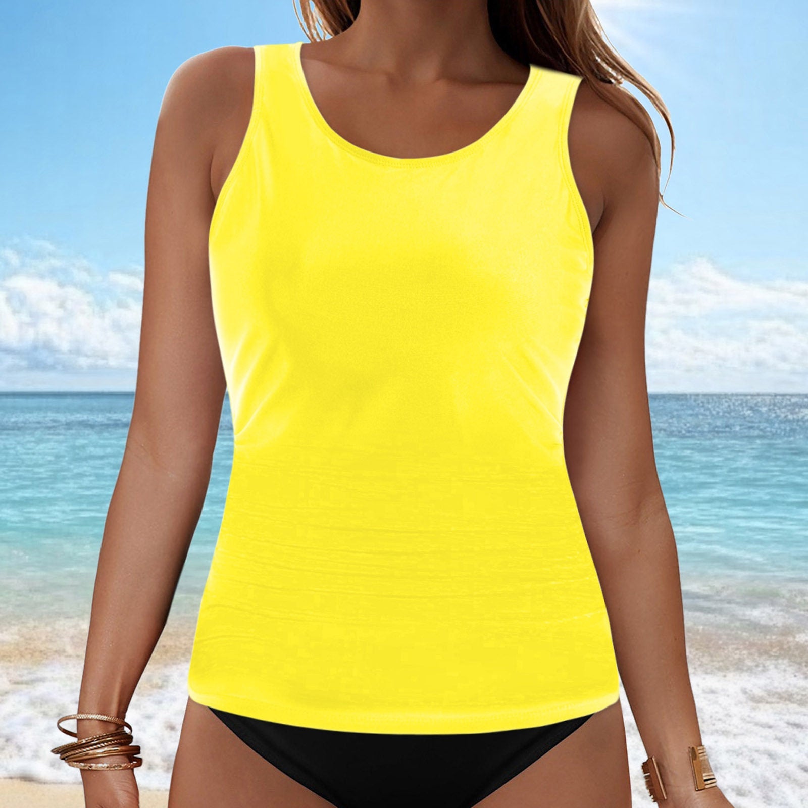 Solid Color Bikini Top For Beach And Hot Spring