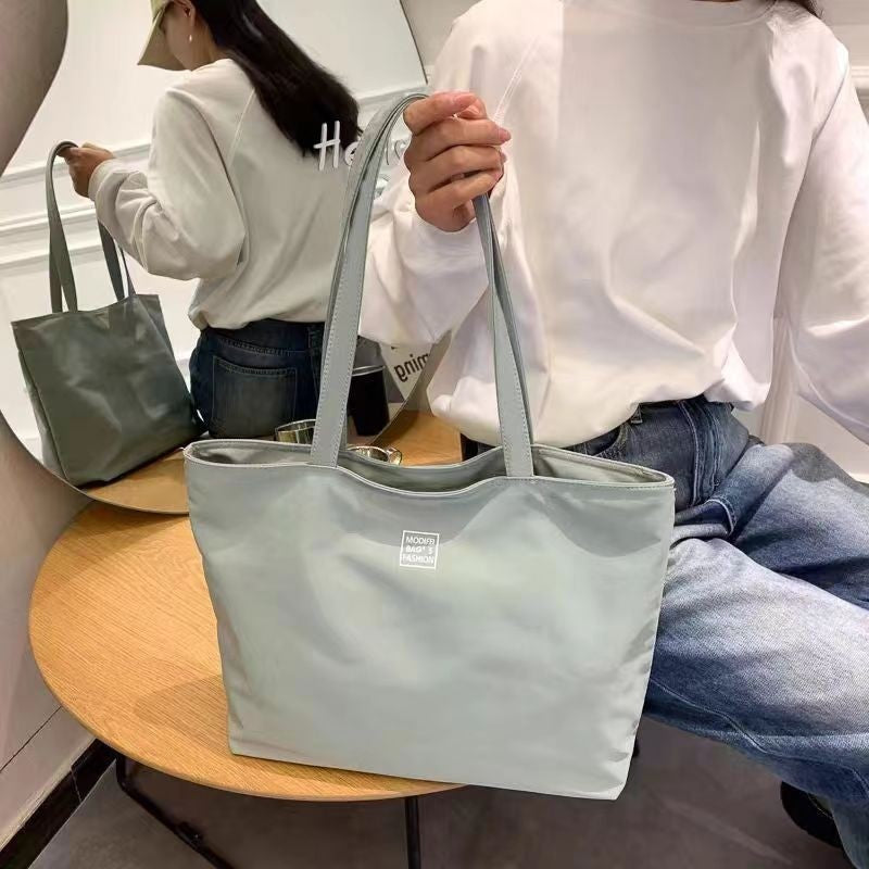 Solid Color Waterproof Large Single Shoulder Bag