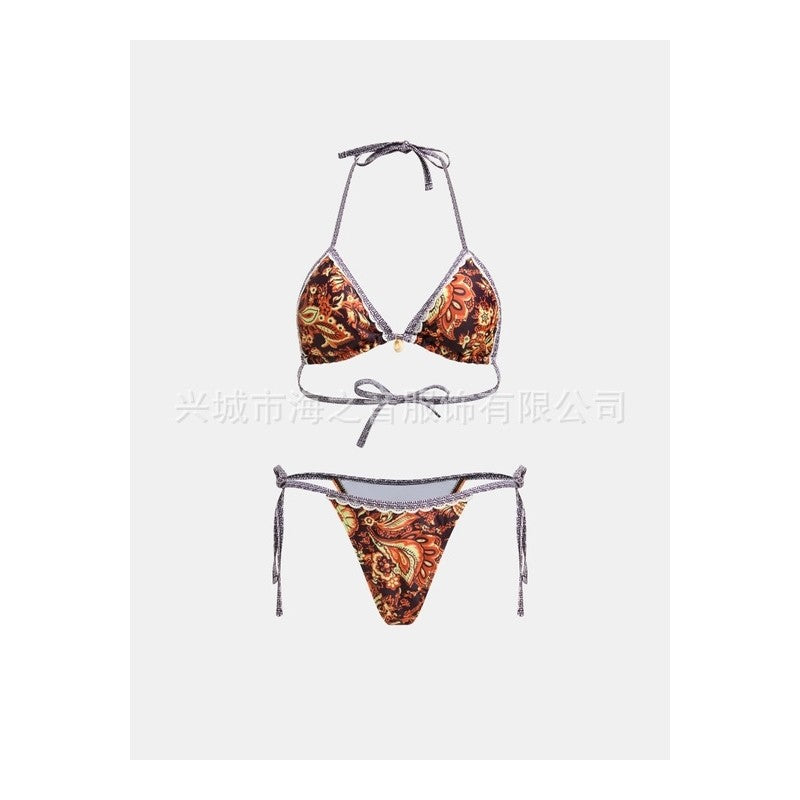 Bikini Set With Print And Tie Design