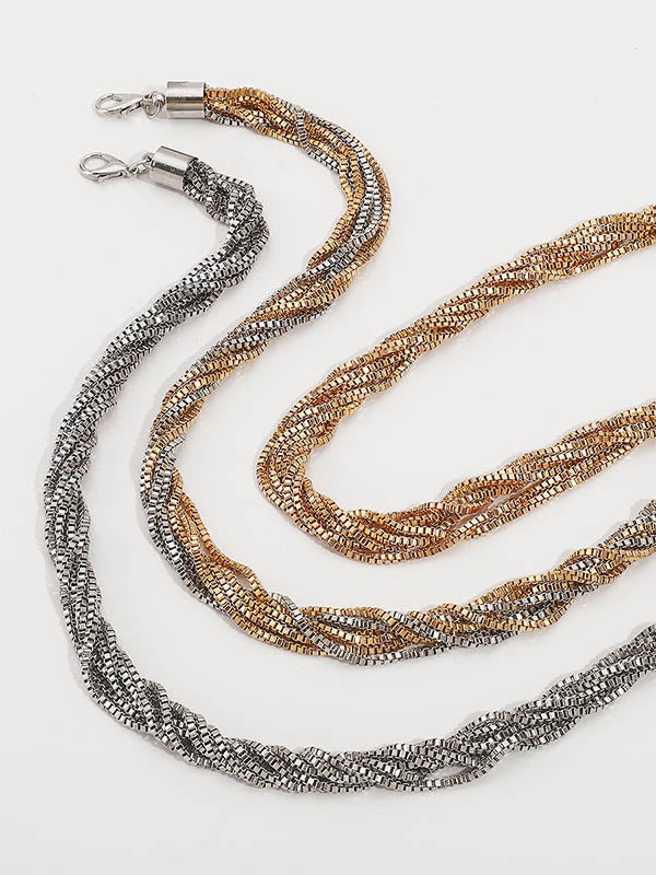 Chains Geometric Layered Necklaces Accessories