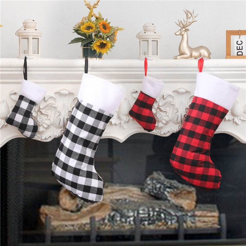 Small Plaid Gift Socks Christmas Decoration Pendant
