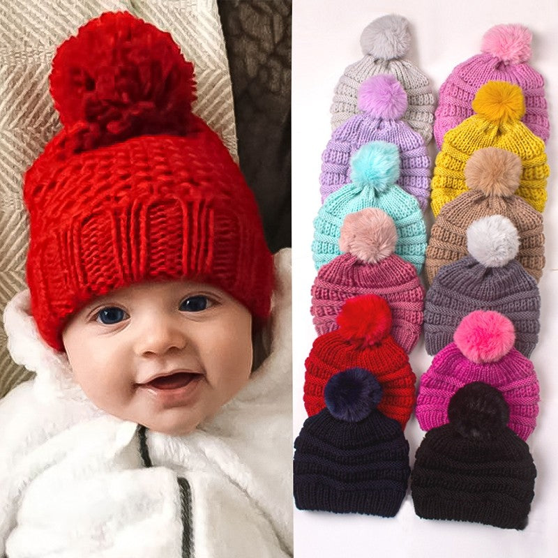 Baby's Pom Pom Knitted Hat
