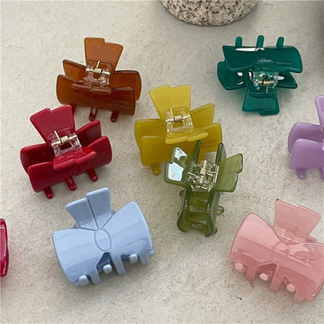 Solid Bow Shaped Hair Claw Clip