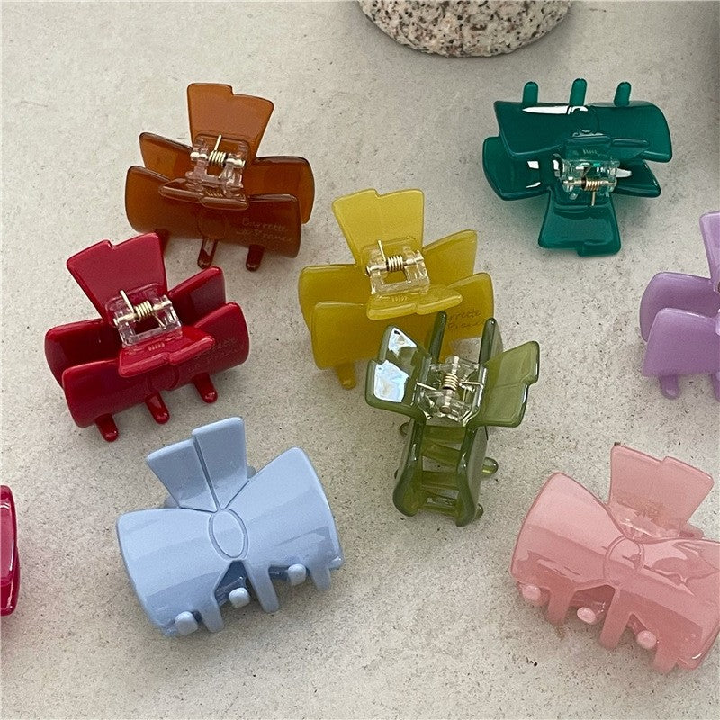 Solid Bow Shaped Hair Claw Clip