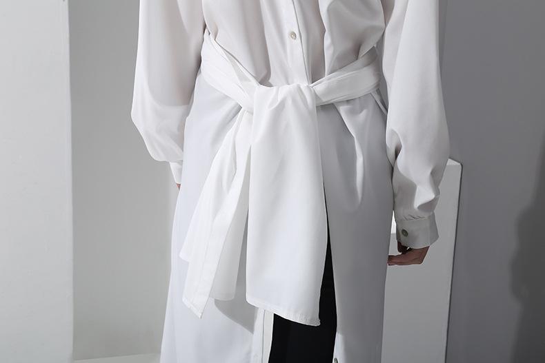 White Simple Fashion Fall Long Shirt Dresses-dresss-White-One Size-Free Shipping at meselling99