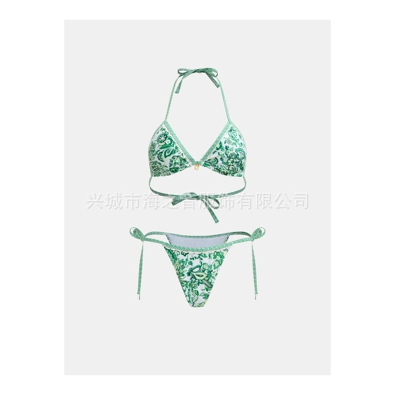 Bikini Set With Print And Tie Design