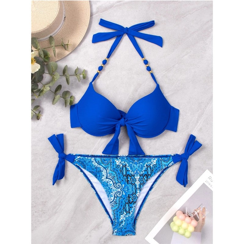 Bikini Set With Print And Tie Details