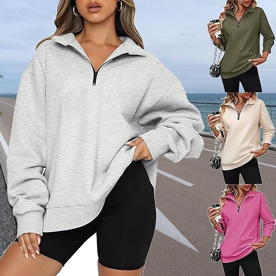 The AuraLuxe Half-Zip - Effortless Off-Duty Style - 50% OFF