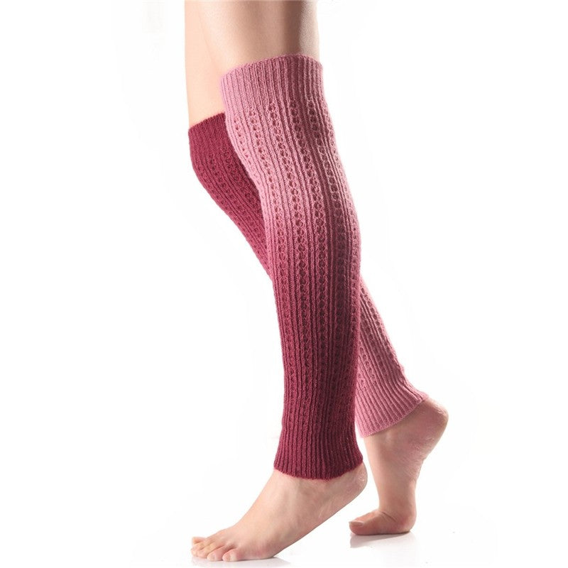 Gradient Dyed Knee-High Knitted Sock Set