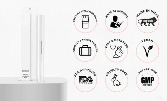Pearl White Pen - A Whiter Smile in 30 Seconds - 1+1 FREE