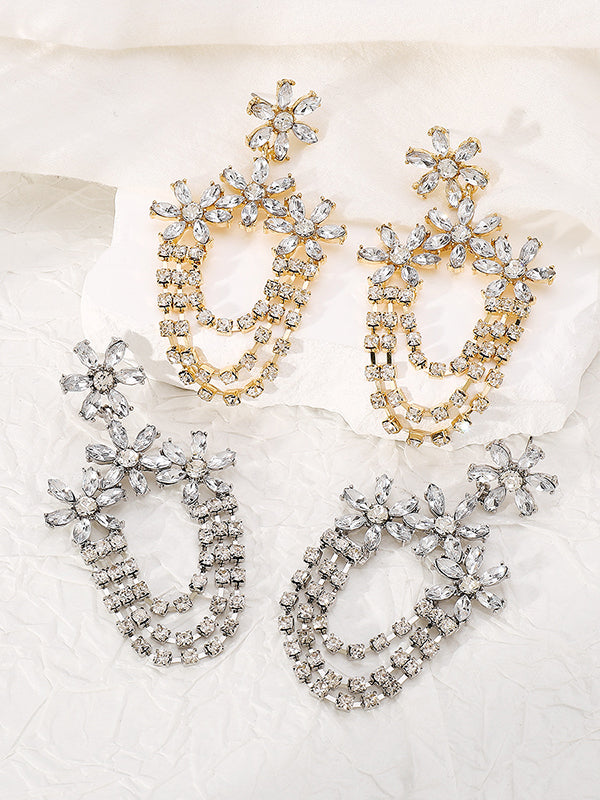 Geometric Tasseled Drop Earrings