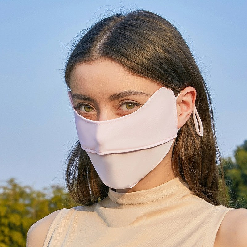 Solid Color Breathable Sun Protection Face Mask
