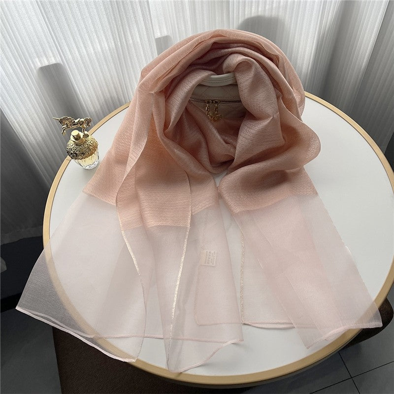 Fashion Plaid Scarf With Gold Trim