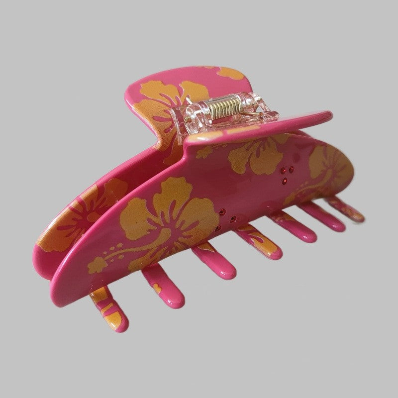 Floral Print Large Hair Claw Clip