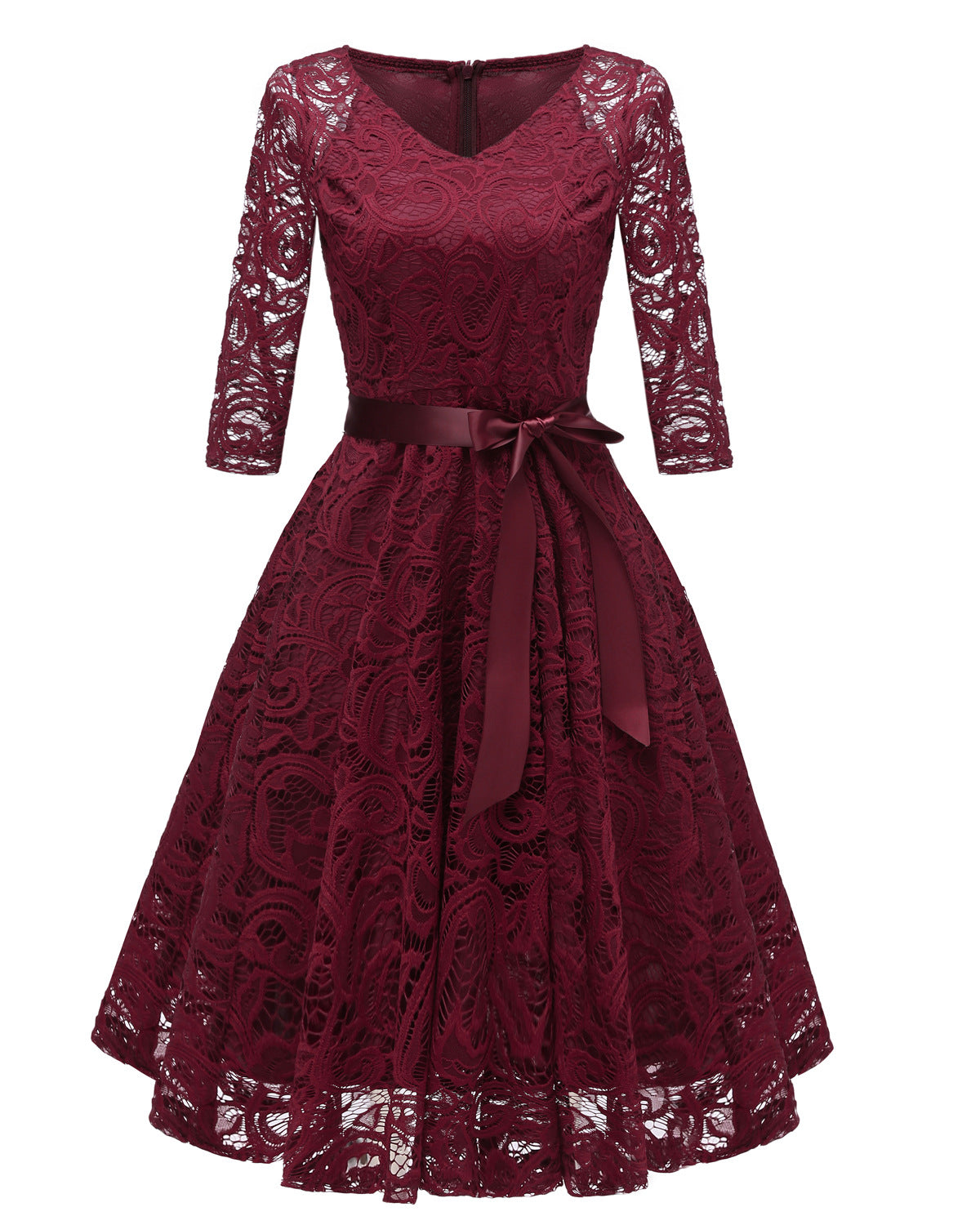 Elegant Long Sleeves Lace Dresses-Dresses-Free Shipping at meselling99