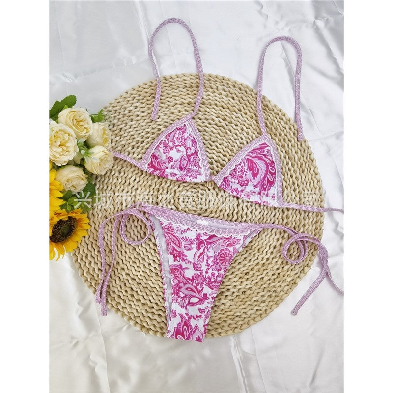 Bikini Set With Print And Tie Design