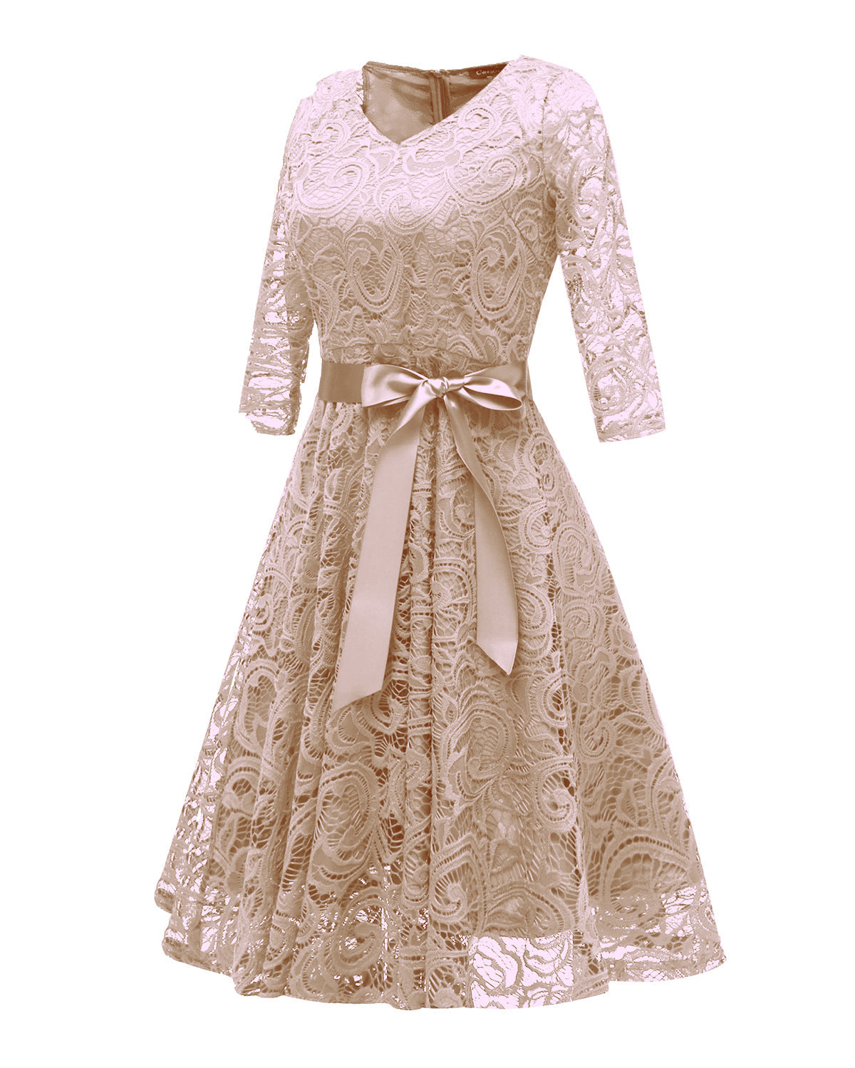 Elegant Long Sleeves Lace Dresses-Dresses-Free Shipping at meselling99