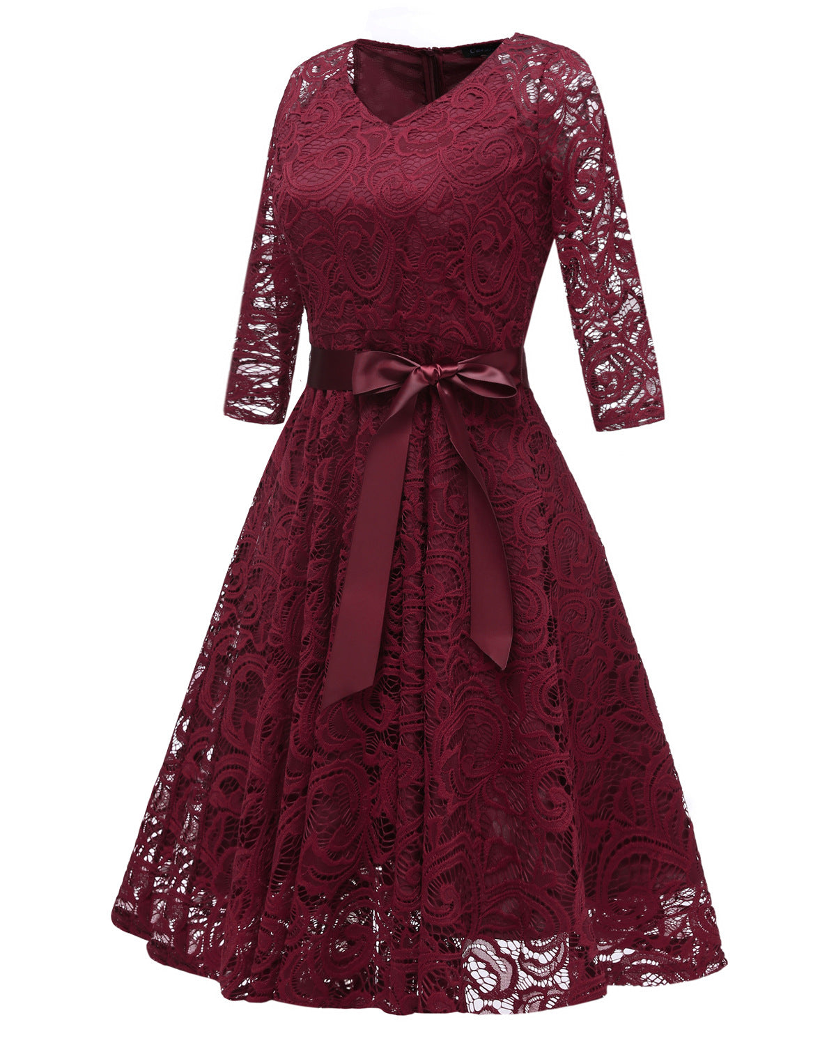 Elegant Long Sleeves Lace Dresses-Dresses-Free Shipping at meselling99