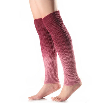 Gradient Dyed Knee-High Knitted Sock Set