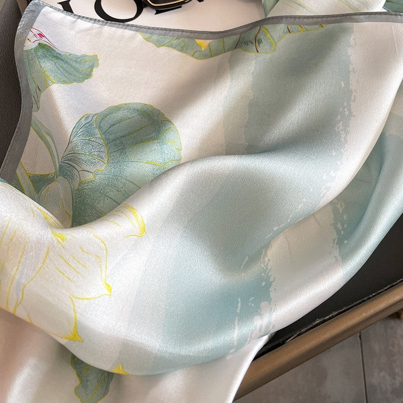 Malaysian Print Square Silk Scarf