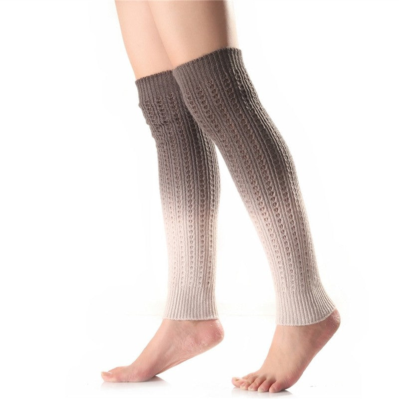 Gradient Dyed Knee-High Knitted Sock Set