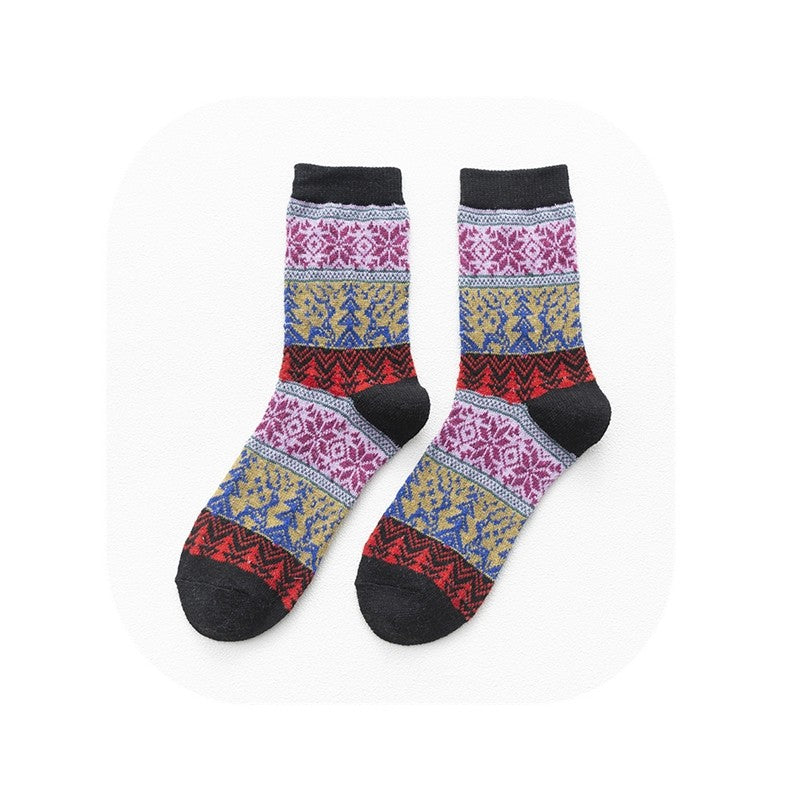 Comfy Breathable Print Mid-Calf Length Sock(A Set Of Five Pairs)