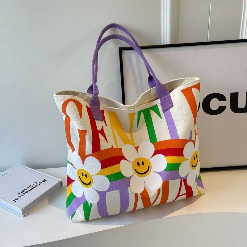 Fashion Print Large Canvas Bag