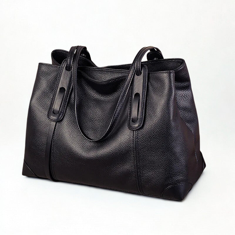 Luxury Soft Cowhide Leather Tote Bag - Women's Shoulder Handbag