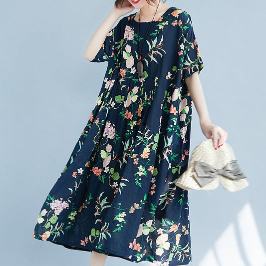 Casual Plus Sizes Short Sleeves Dresses-Dresses-The same as picture-One Size 45-75kg-Free Shipping at meselling99