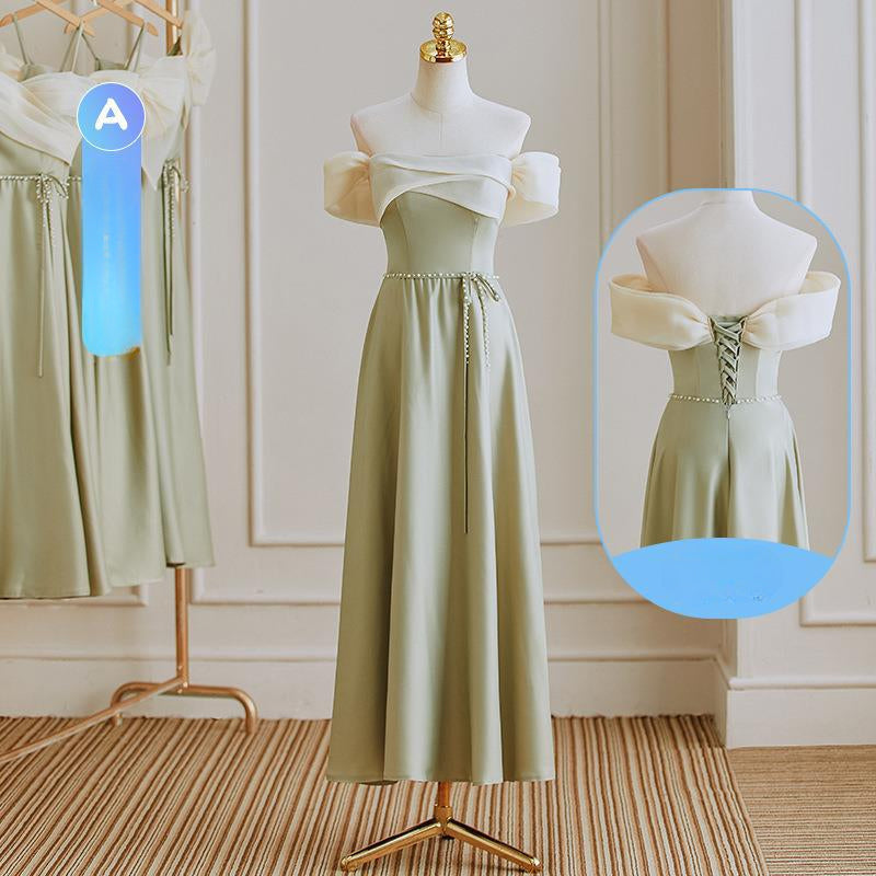 Fashion Satin Green Spring Bridesmaid Dresses