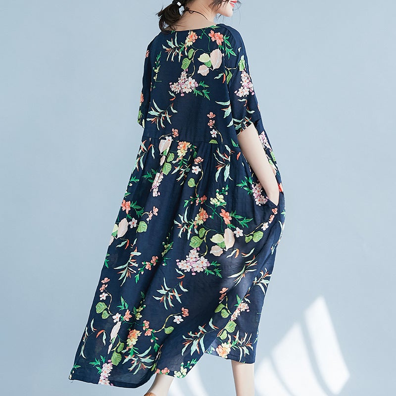 Casual Plus Sizes Short Sleeves Dresses-Dresses-The same as picture-One Size 45-75kg-Free Shipping at meselling99