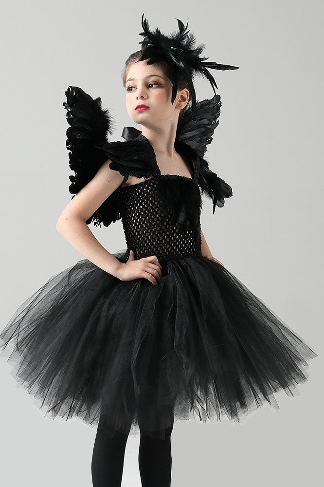 Black Swan Dress Kid Halloween Costume
