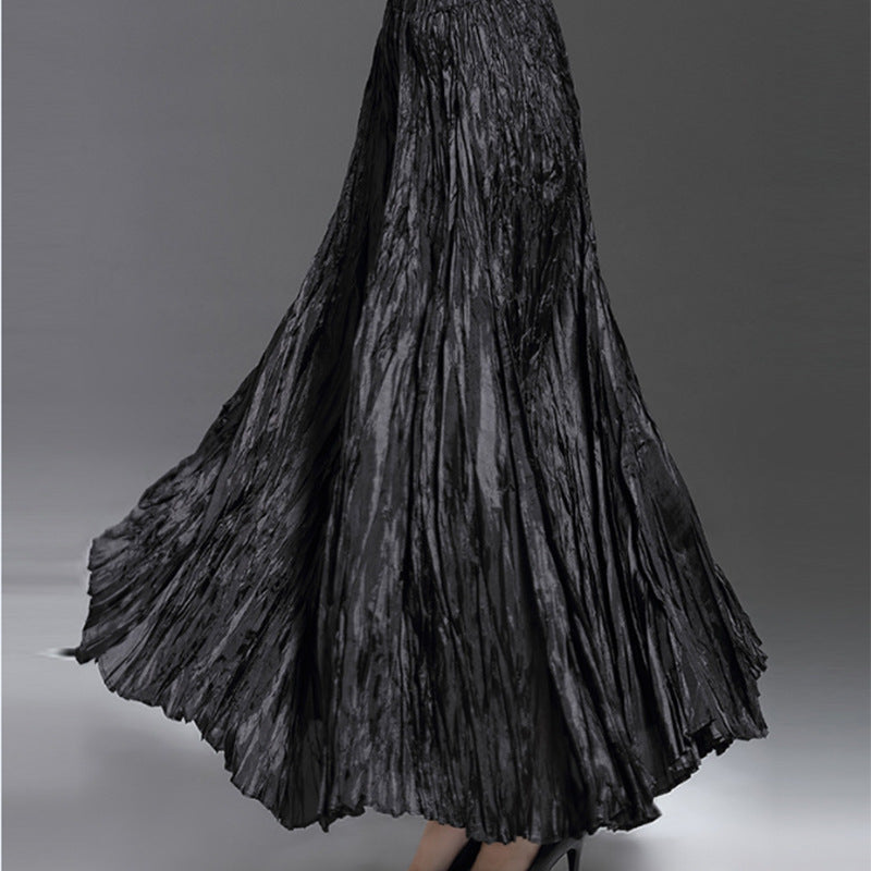 Elegant High-Waisted Solid Color Maxi Skirt