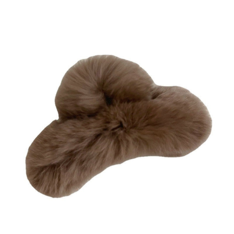 Fashion Solid Furry Hair Claw Clip