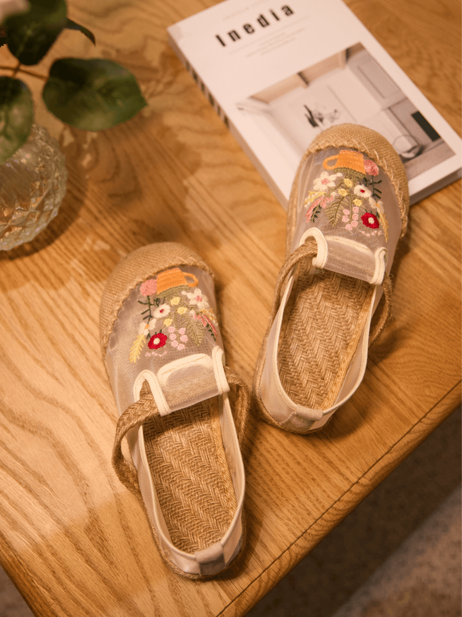Gracelynn Floral Embroidered Mesh Loafer