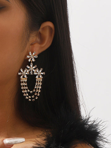 Geometric Tasseled Drop Earrings