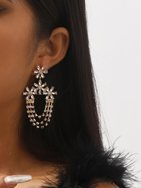 Geometric Tasseled Drop Earrings