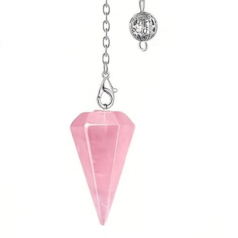 Hexagonal Faceted Cone Pendant Necklace