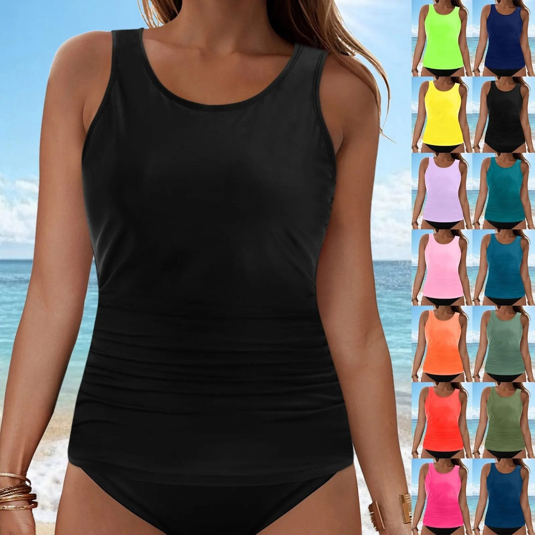 Solid Color Bikini Top For Beach And Hot Spring