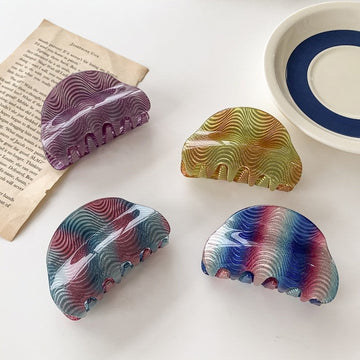Colorful Wave Print Hair Claw Clip