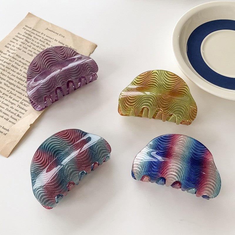 Colorful Wave Print Hair Claw Clip