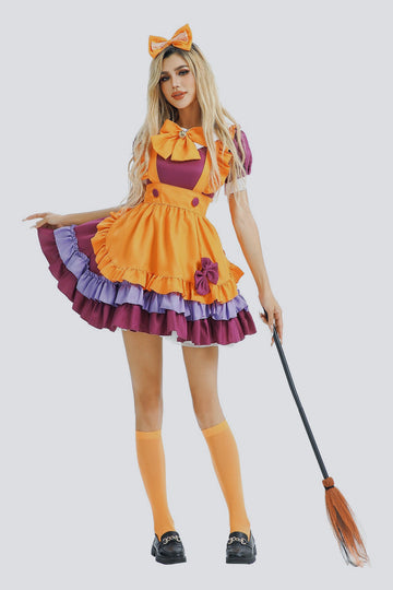 HalloweenPumpkin Print Lolita Maid Dress
