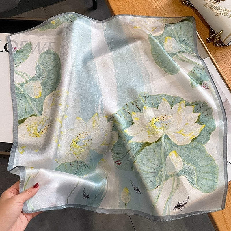Malaysian Print Square Silk Scarf