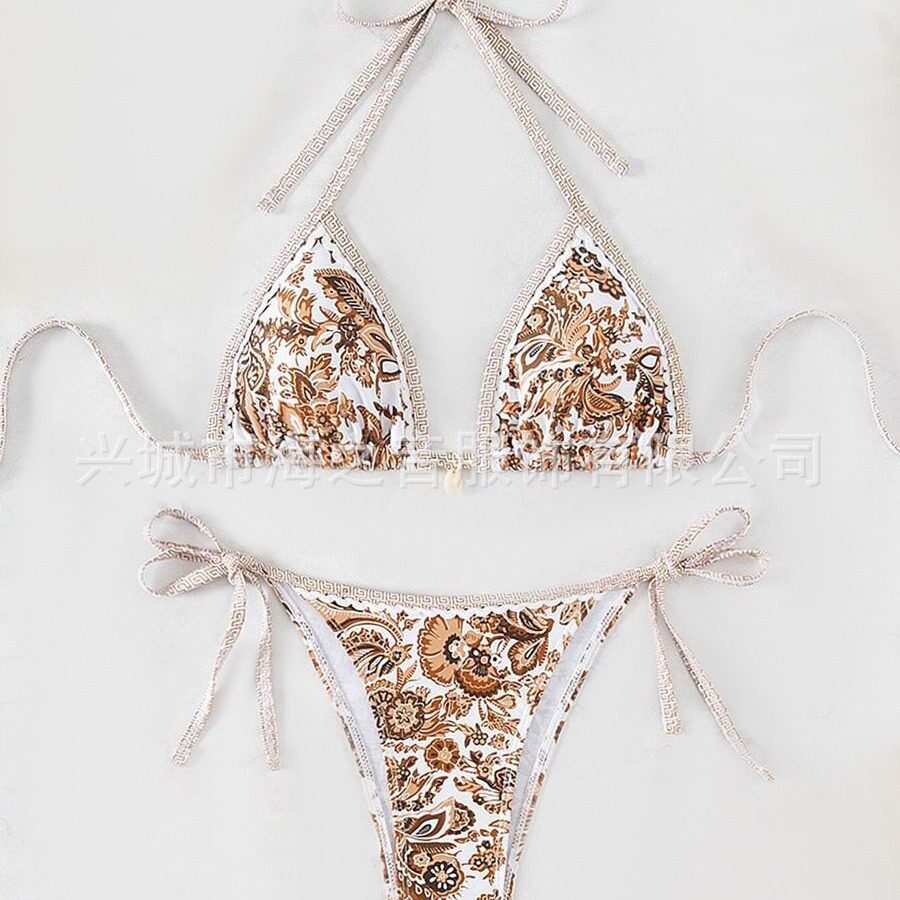 Bikini Set With Print And Tie Design