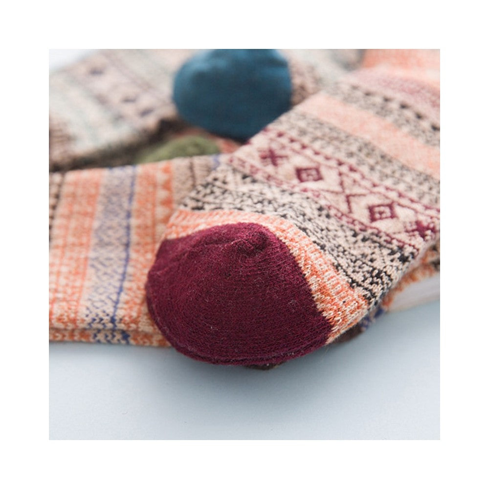 Retro Ethnic Style Thick Warm Wool Socks