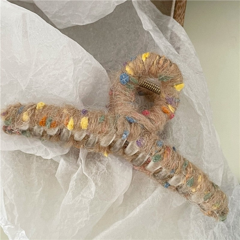 Colorful Yarn Winding Hair Claw Clip
