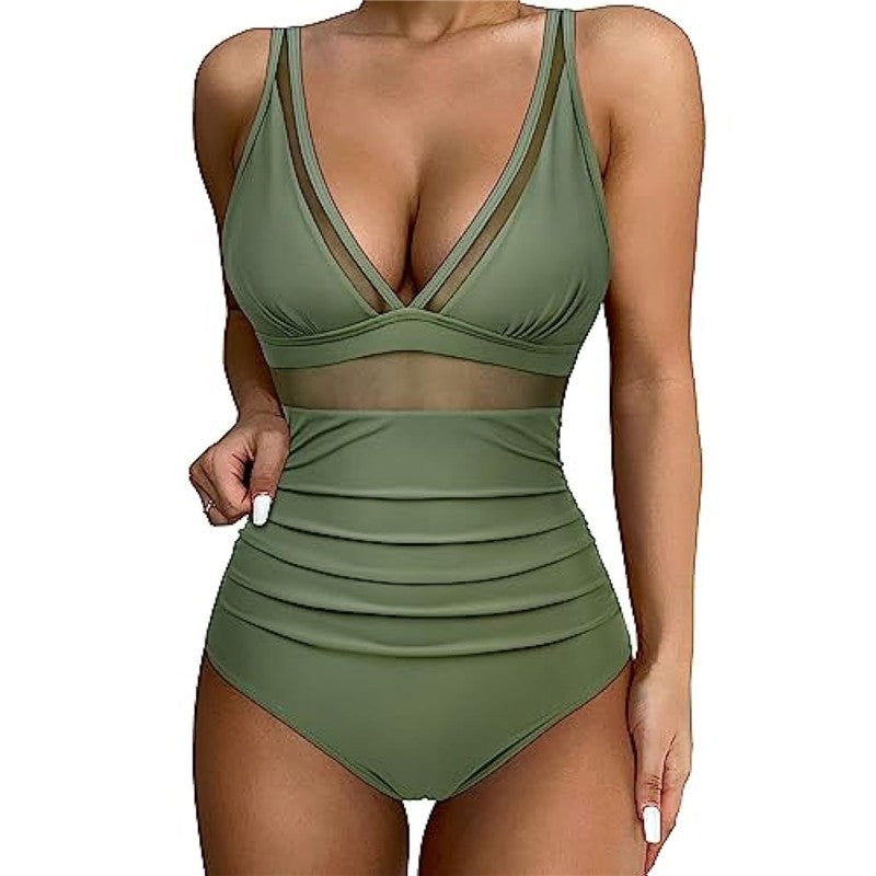 Women's High Waist One Piece Swimsuit Sexy Hollow Out