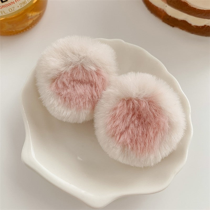 Cute Furry Colorblock Hair Claw Clip